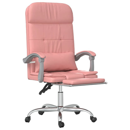 Poltrona Da Ufficio Massaggiante Reclinabile Rosa In Similpelle