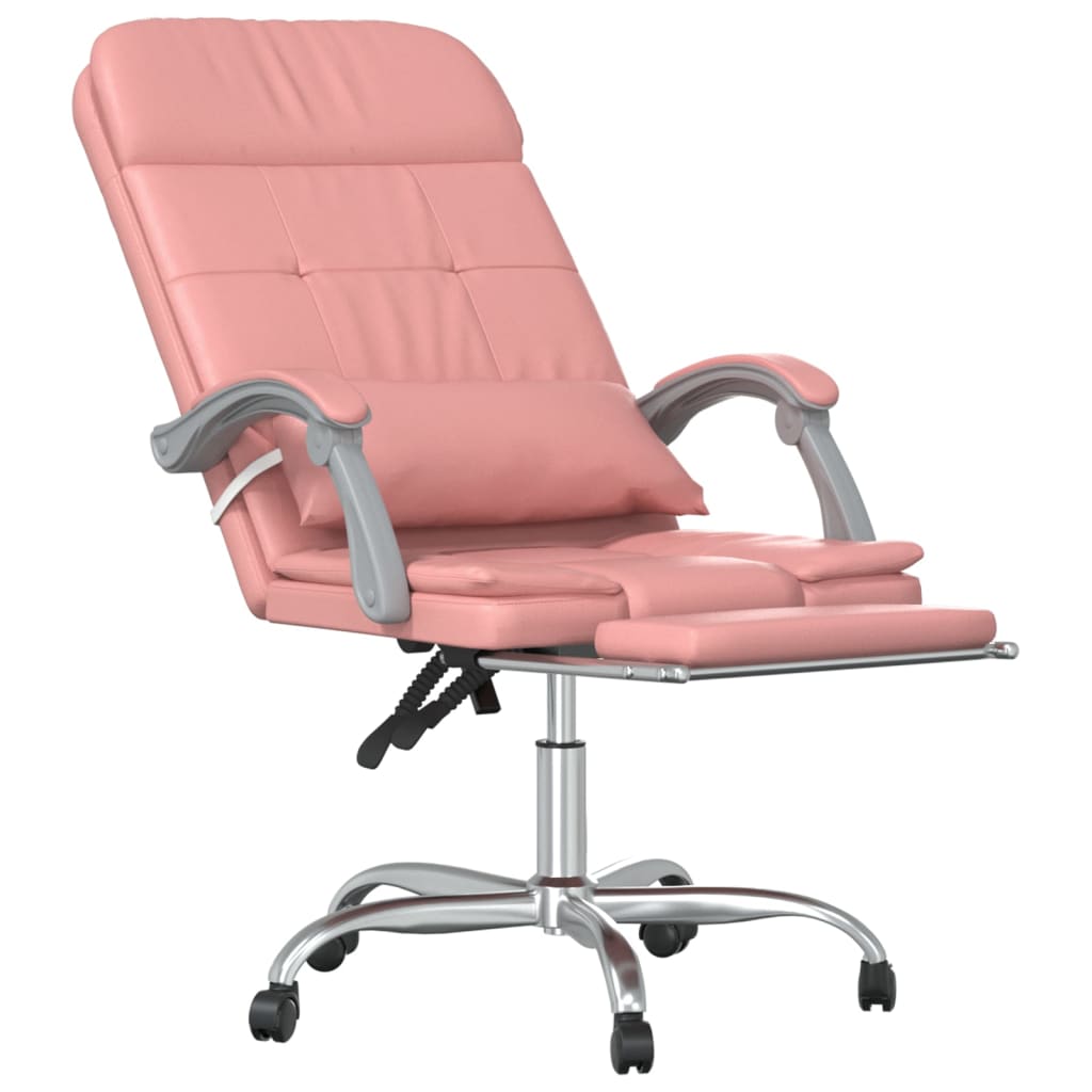 Poltrona Da Ufficio Massaggiante Reclinabile Rosa In Similpelle