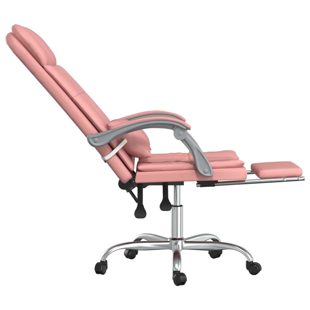 Poltrona Da Ufficio Massaggiante Reclinabile Rosa In Similpelle