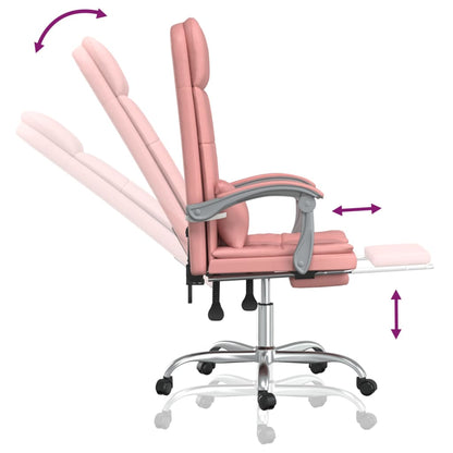 Poltrona Da Ufficio Massaggiante Reclinabile Rosa In Similpelle