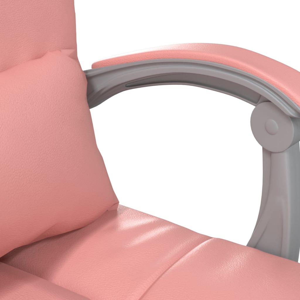 Poltrona Da Ufficio Massaggiante Reclinabile Rosa In Similpelle