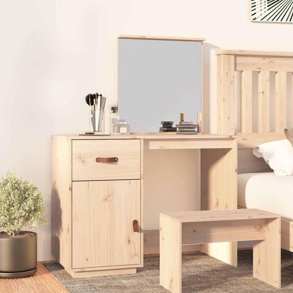 Toeletta Nera 95X50X134 Cm In Legno Massello Di Pino
