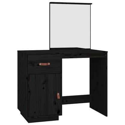 Toeletta Nera 95X50X134 Cm In Legno Massello Di Pino