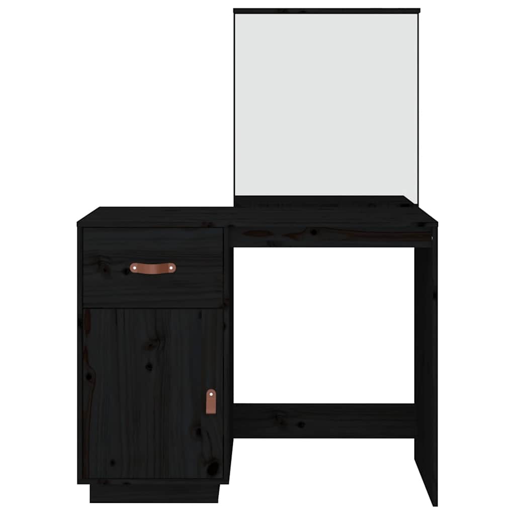 Toeletta Nera 95X50X134 Cm In Legno Massello Di Pino