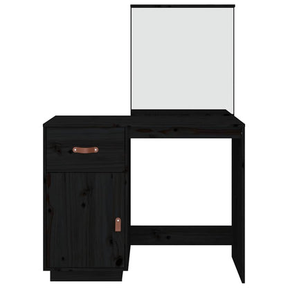 Toeletta Nera 95X50X134 Cm In Legno Massello Di Pino
