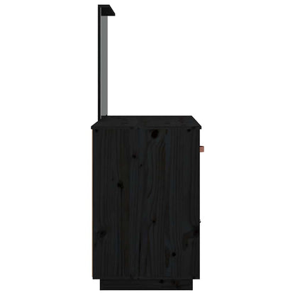 Toeletta Nera 95X50X134 Cm In Legno Massello Di Pino