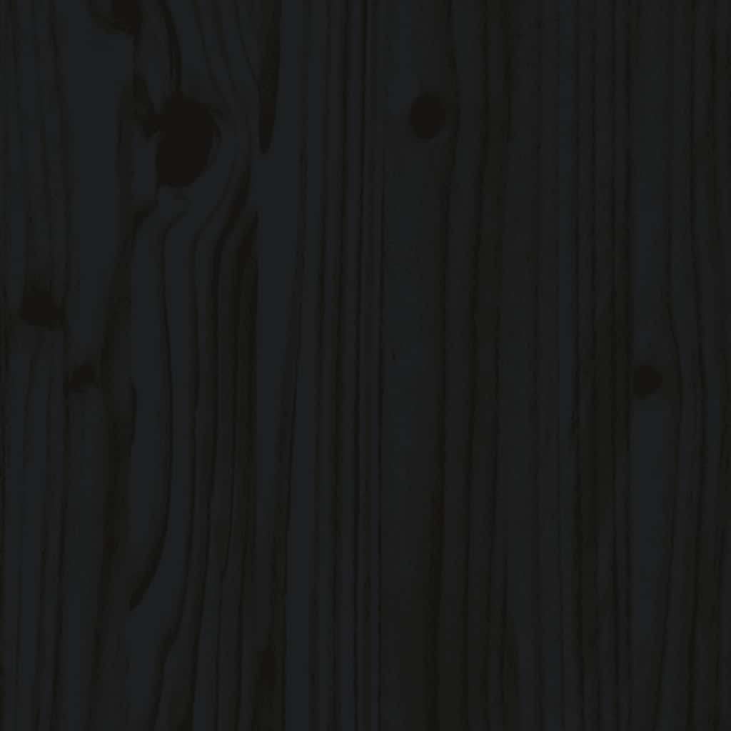 Toeletta Nera 95X50X134 Cm In Legno Massello Di Pino