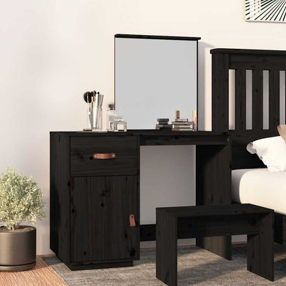 Toeletta Nera 95X50X134 Cm In Legno Massello Di Pino