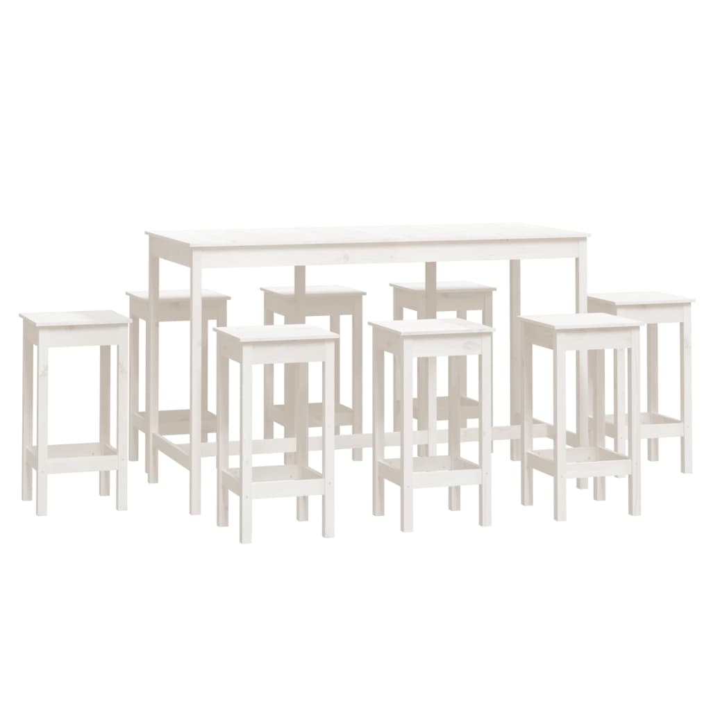 Set Da Bar 9 Pz In Legno Massello Di Pino