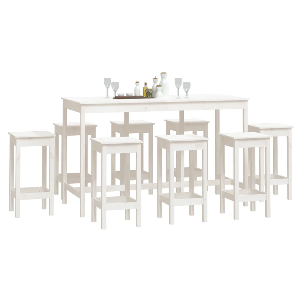 Set Da Bar 9 Pz In Legno Massello Di Pino