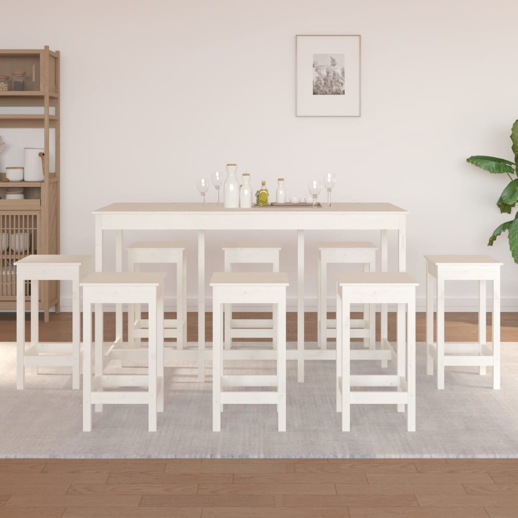 Set Da Bar 9 Pz In Legno Massello Di Pino