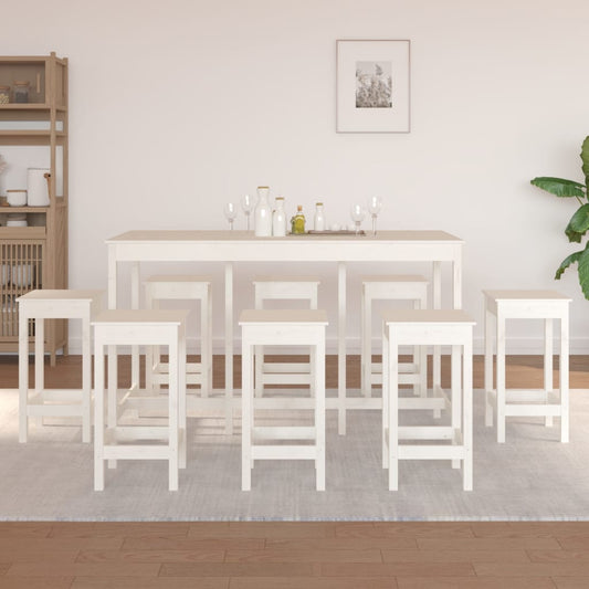 Set Da Bar 9 Pz In Legno Massello Di Pino