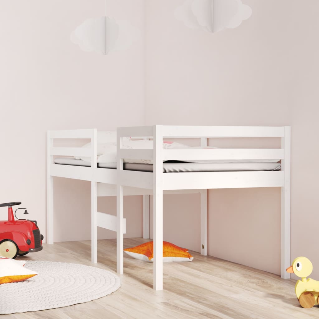 Letto A Soppalco Cera Legno Massello Di Pino