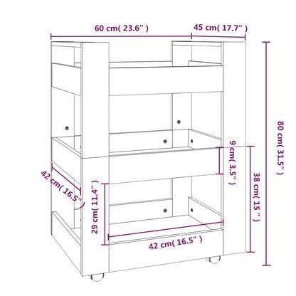 Carrello Da Cucina 60X45X80 Cm In Legno Multistrato