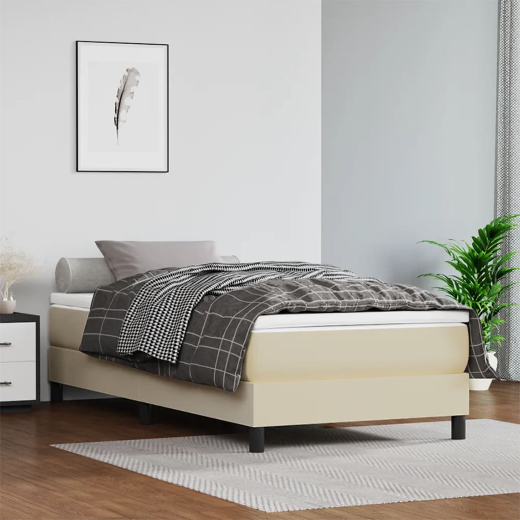 Struttura Letto A Rete A Molle In Similpelle Crema