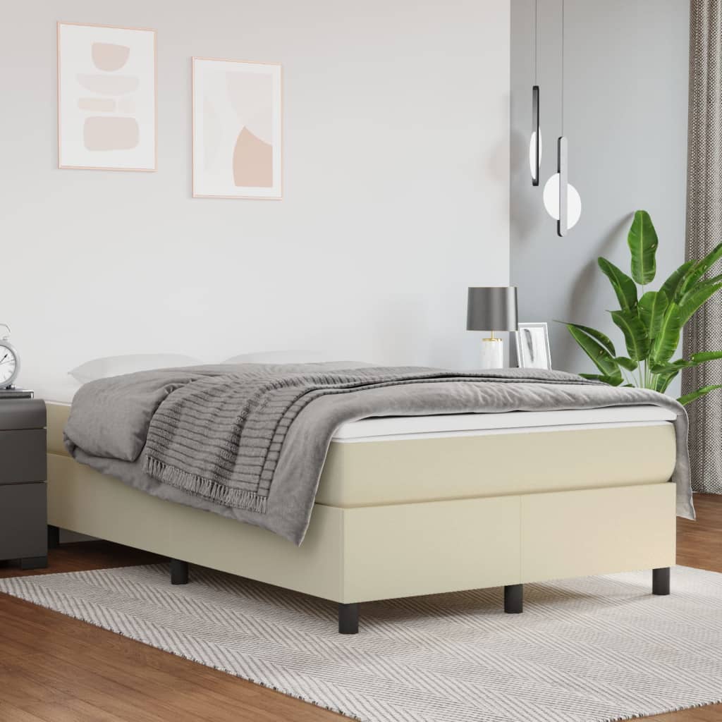 Struttura Letto A Rete A Molle In Similpelle Crema