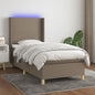 Letto A Molle Con Materasso E Led Tortora In Tessuto Talpa