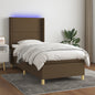 Letto A Molle Con Materasso E Led Tortora In Tessuto Talpa