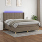 Letto A Molle Con Materasso E Led Tortora In Tessuto Talpa