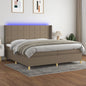 Letto A Molle Con Materasso E Led Tortora In Tessuto Talpa