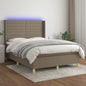 Letto A Molle Con Materasso E Led Tortora In Tessuto Talpa
