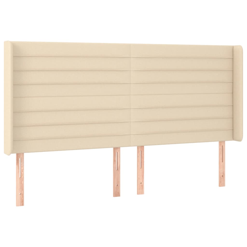 Letto A Molle Materasso E Led Bianco 200X200Cm In Tessuto Crema