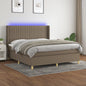 Letto A Molle Con Materasso E Led Tortora In Tessuto Talpa