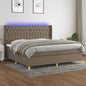 Letto A Molle Con Materasso E Led Tortora In Tessuto Talpa