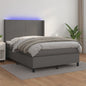 Giroletto Molle Con Materasso E Led 140X200Cm Similpelle Grigio