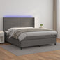 Giroletto Molle Con Materasso E Led 140X200Cm Similpelle Grigio