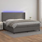 Giroletto Molle Con Materasso E Led 140X200Cm Similpelle Grigio
