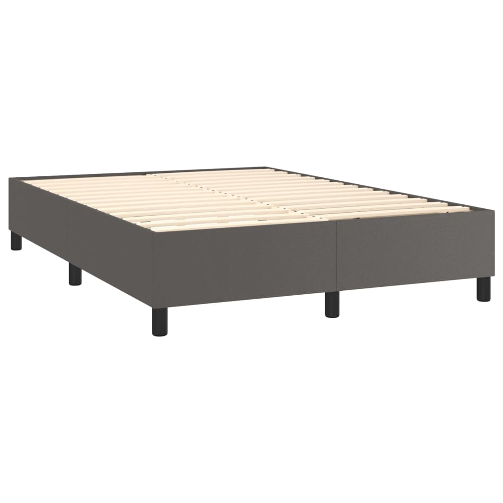 Giroletto Molle Con Materasso E Led 140X200Cm Similpelle Grigio