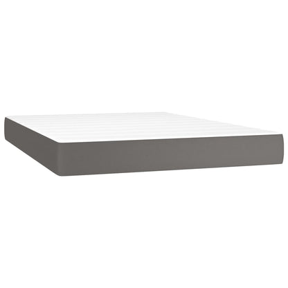 Giroletto Molle Con Materasso E Led 140X200Cm Similpelle Grigio