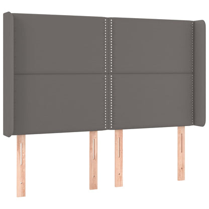 Giroletto Molle Con Materasso E Led 140X200Cm Similpelle Grigio