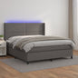 Giroletto Molle Con Materasso E Led 140X200Cm Similpelle Grigio