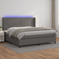 Giroletto Molle Con Materasso E Led 140X200Cm Similpelle Grigio
