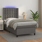 Giroletto Molle Con Materasso E Led 140X200Cm Similpelle Grigio