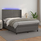 Giroletto Molle Con Materasso E Led 140X200Cm Similpelle Grigio