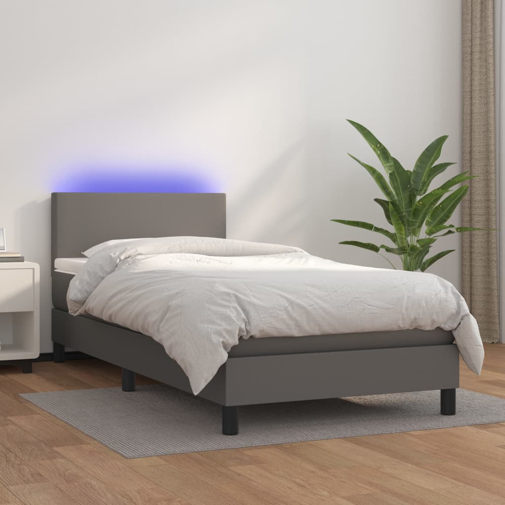 Giroletto Molle Con Materasso E Led 160X200Cm Similpelle