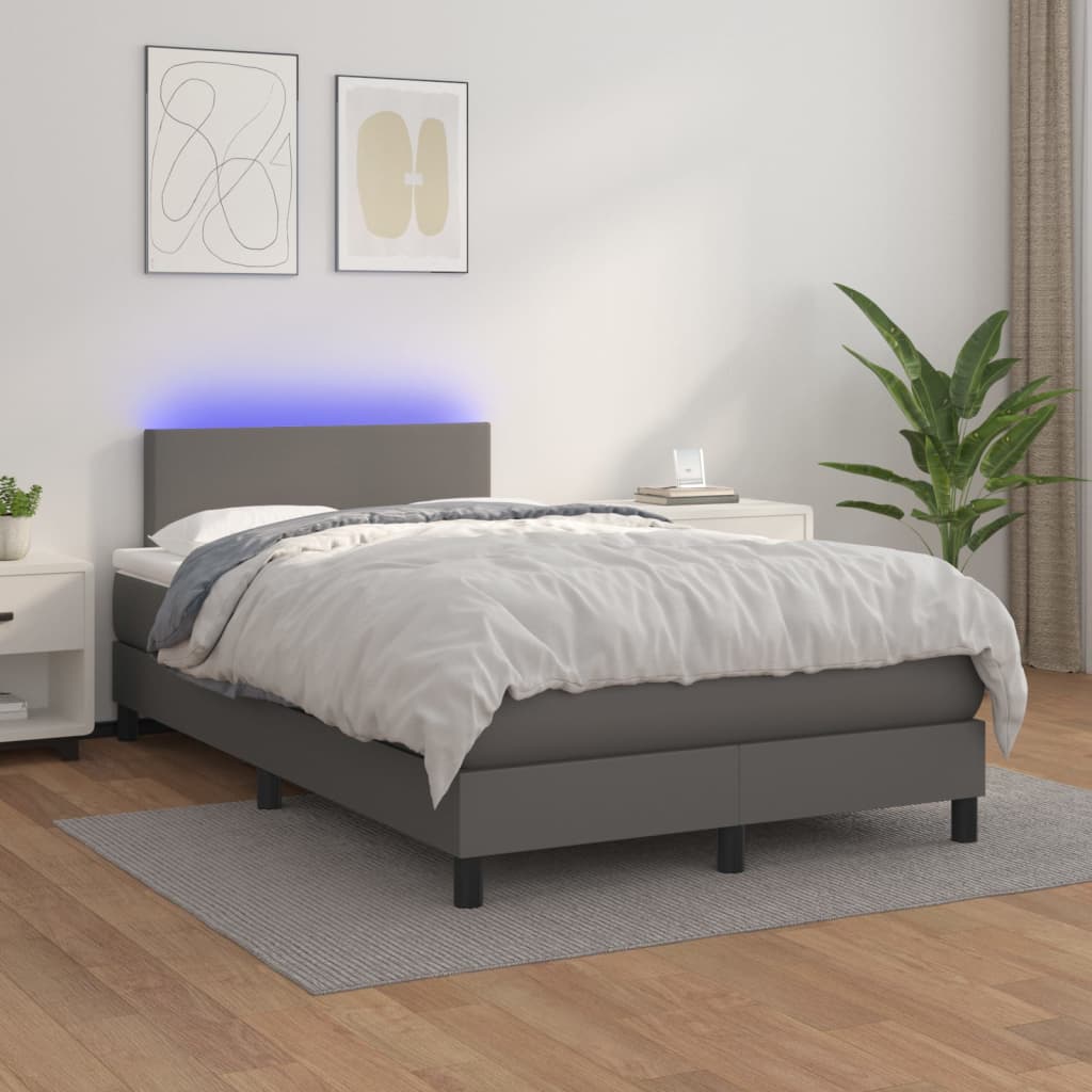 Giroletto Molle Con Materasso E Led 160X200Cm Similpelle