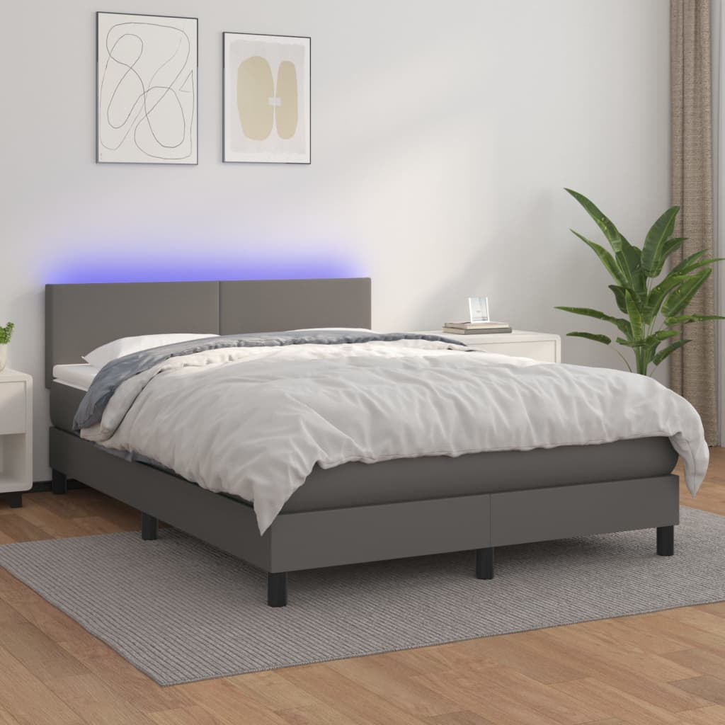 Giroletto Molle Con Materasso E Led 160X200Cm Similpelle