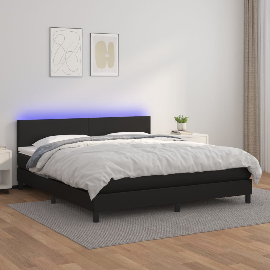 Giroletto Molle Con Materasso E Led 160X200Cm Similpelle