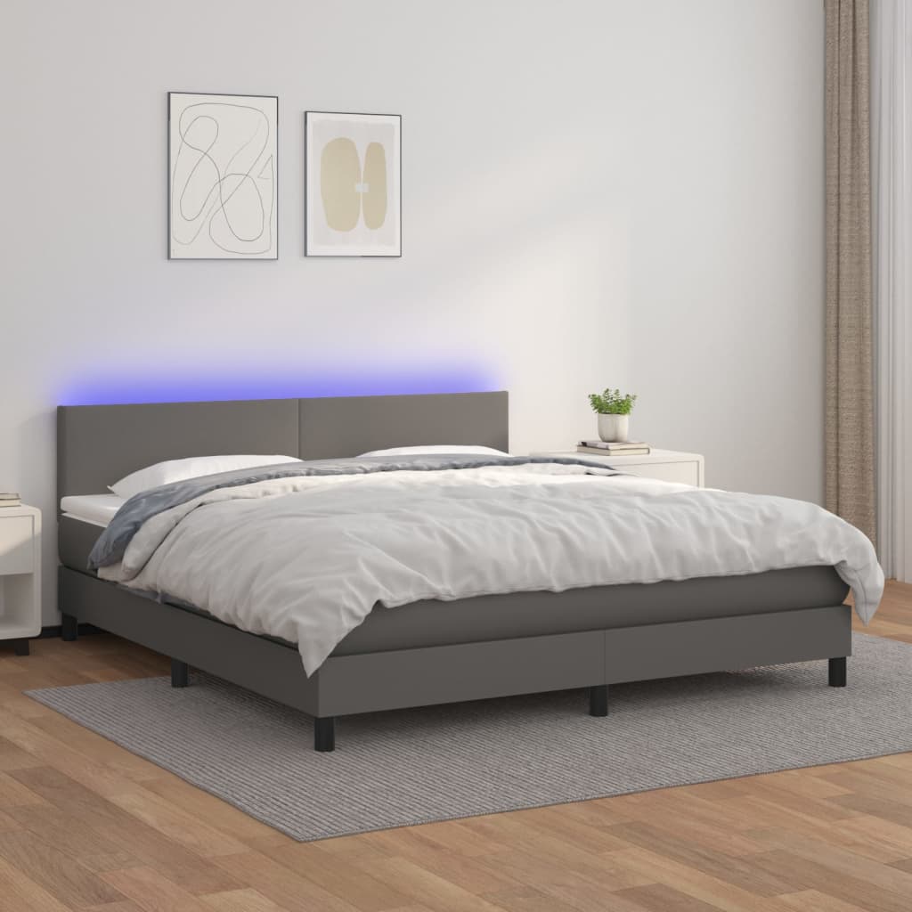 Giroletto Molle Con Materasso E Led 160X200Cm Similpelle