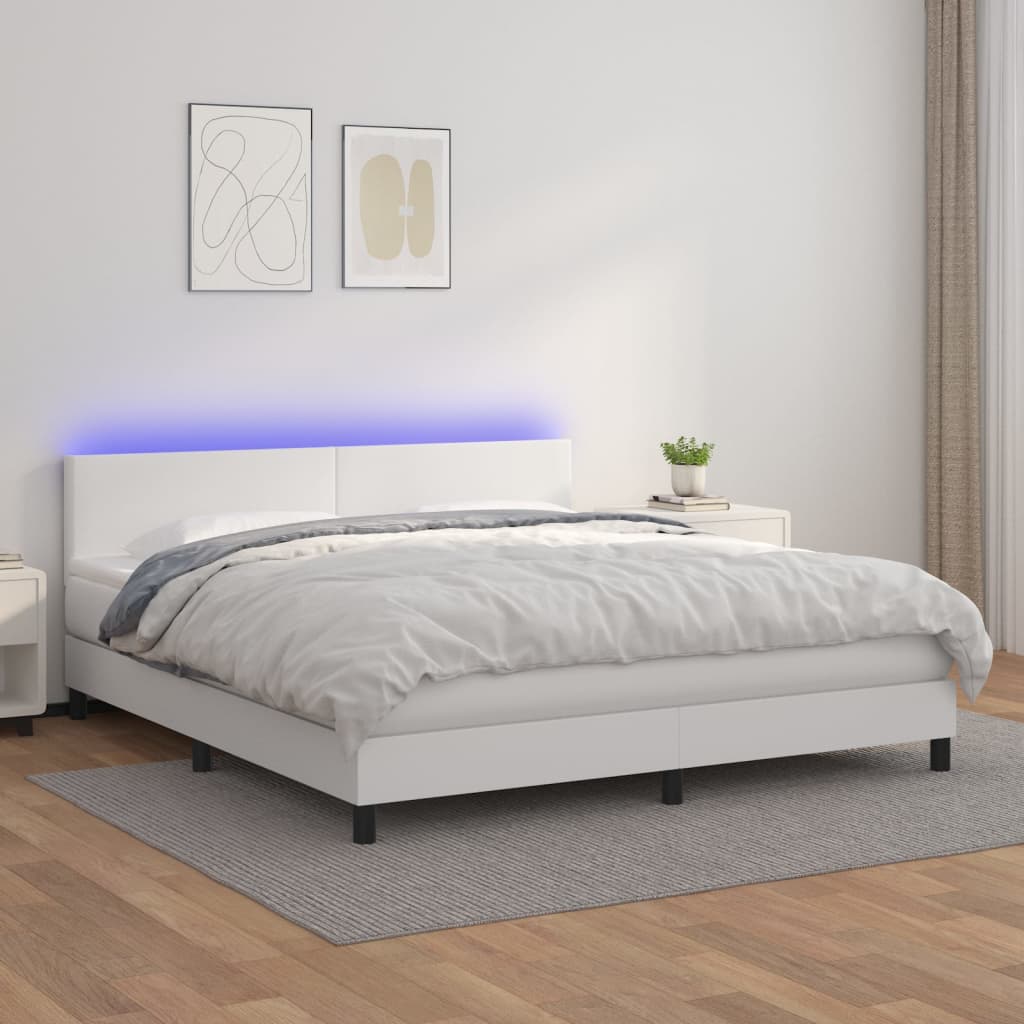 Giroletto Molle Con Materasso E Led 160X200Cm Similpelle