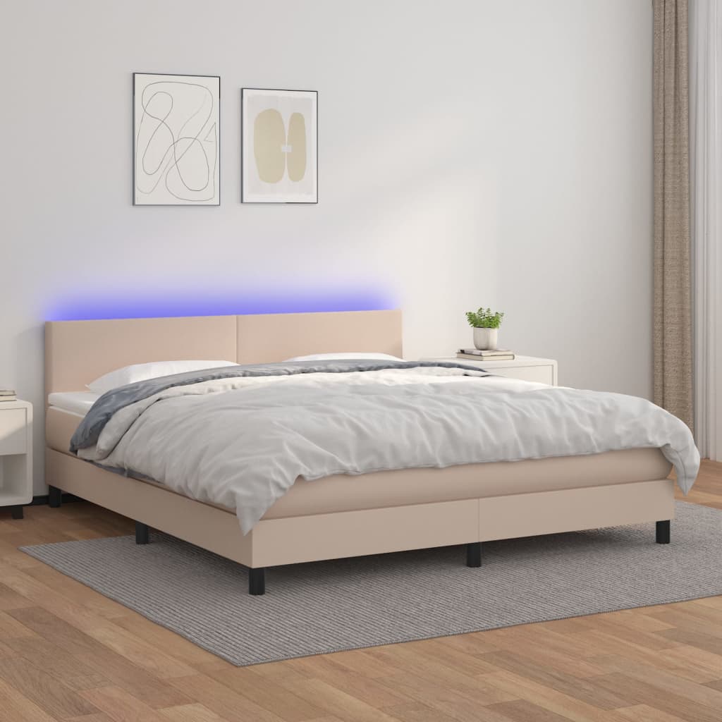 Giroletto Molle Con Materasso E Led 160X200Cm Similpelle