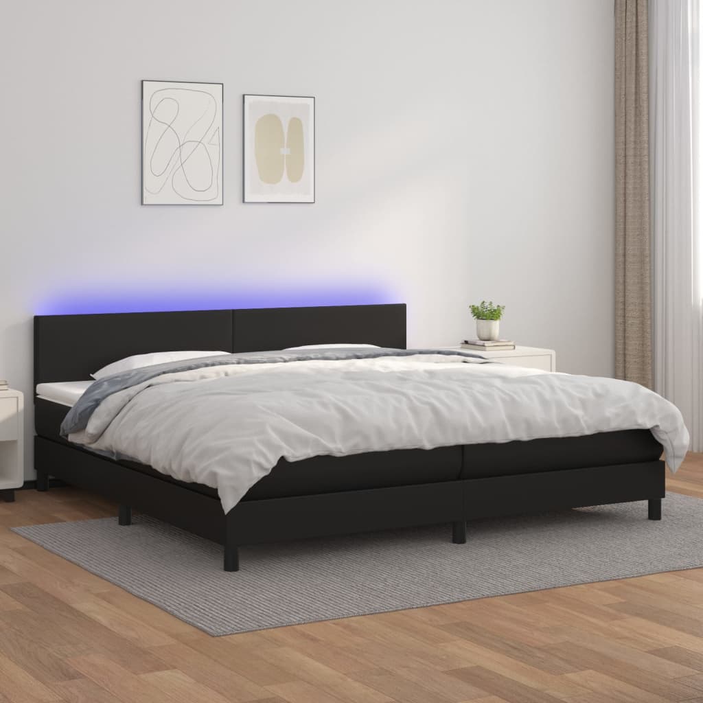 Giroletto Molle Con Materasso E Led 160X200Cm Similpelle