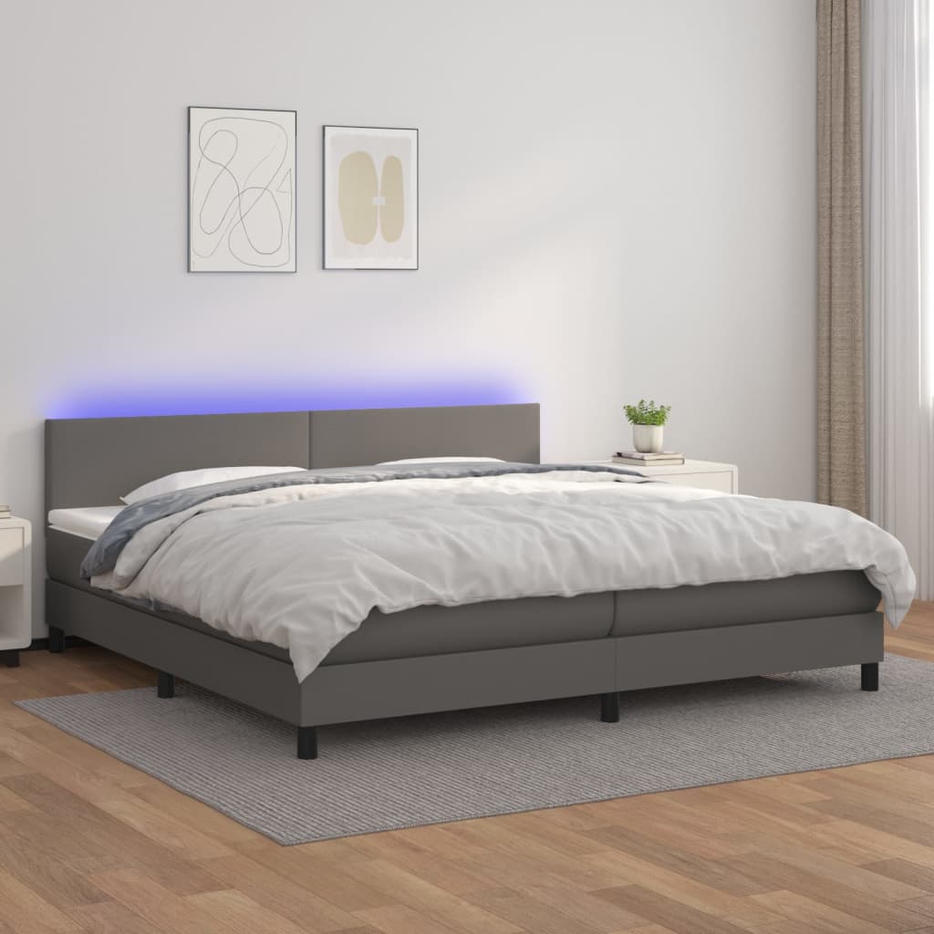 Giroletto Molle Con Materasso E Led 160X200Cm Similpelle