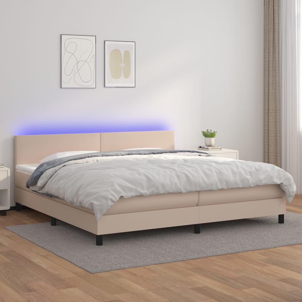 Giroletto Molle Con Materasso E Led 160X200Cm Similpelle