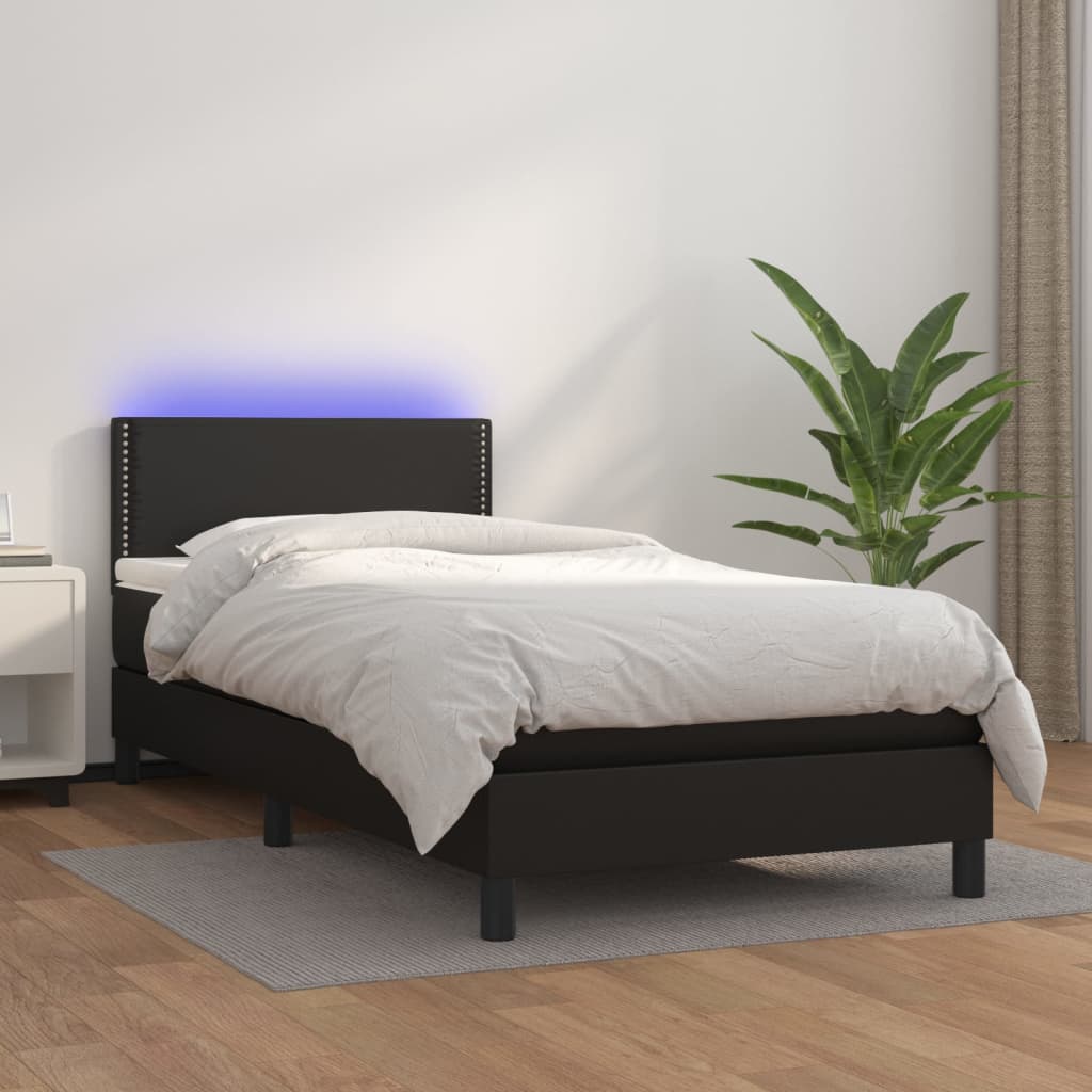 Giroletto Molle Con Materasso E Led 160X200Cm Similpelle