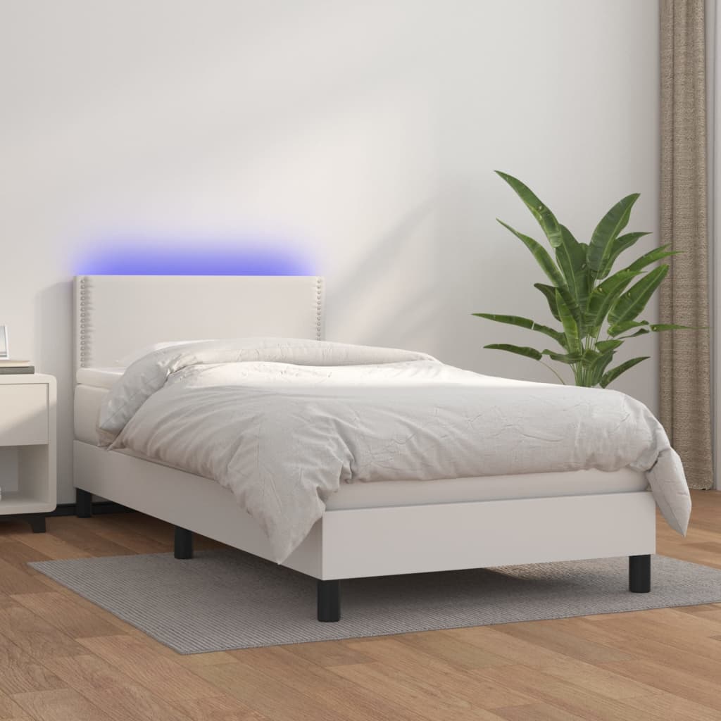 Giroletto Molle Con Materasso E Led 160X200Cm Similpelle